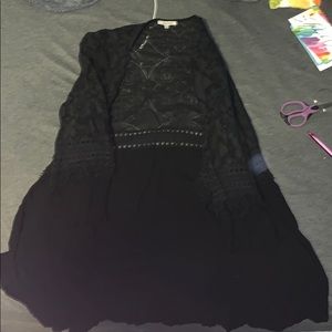 Black lace-top cardigan